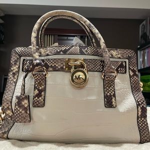 Snake print Michael Kors Hamilton bag